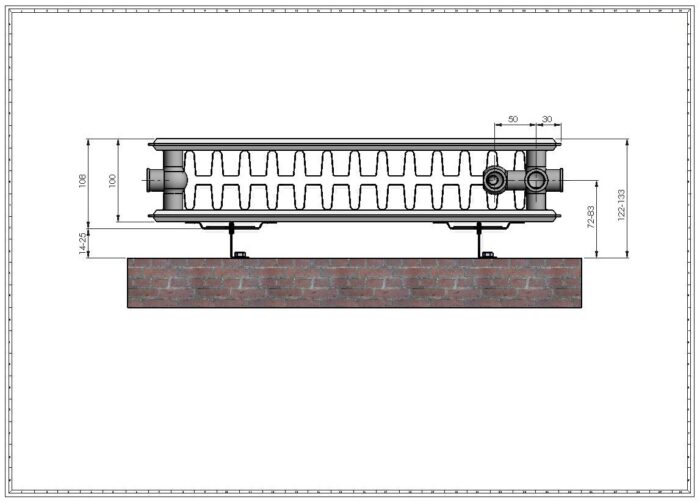 Ventilkompact VC22-600-L, teraspaneelradiaator,Termolux