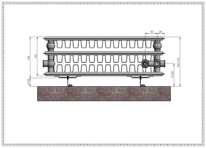Ventilkompact VC33-200-L, teraspaneelradiaator,Termolux